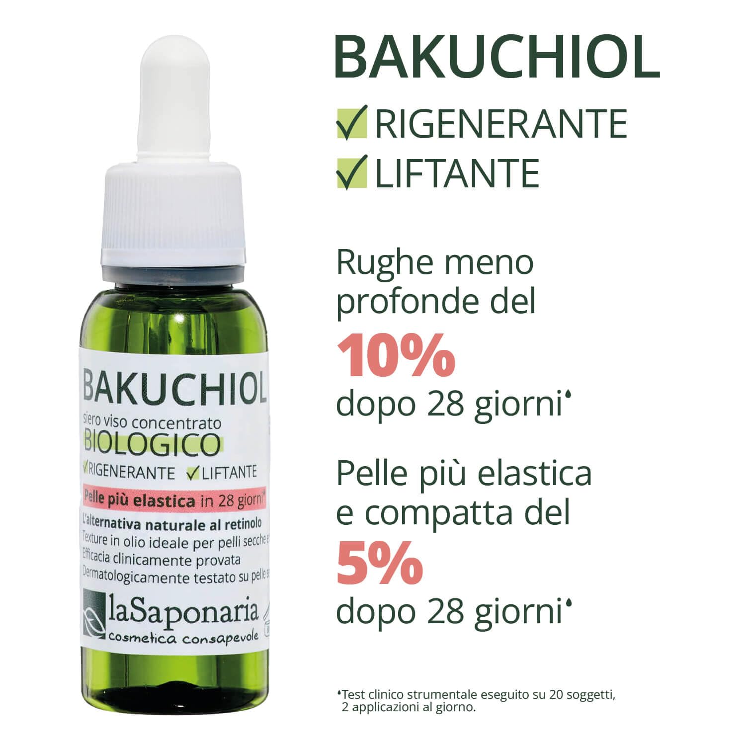La Saponaria Siero Viso Bakuchiol antirughe olio 30 ml
