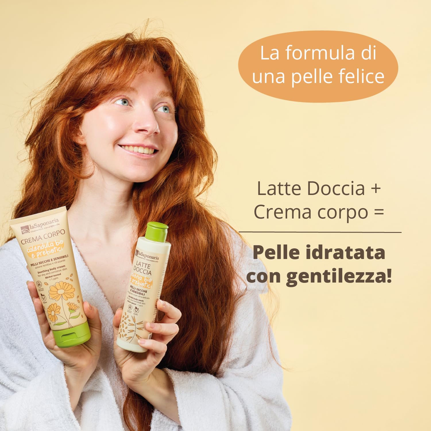 La Saponaria Crema Corpo Calendula e Prebiotici 200 ml pelli secche