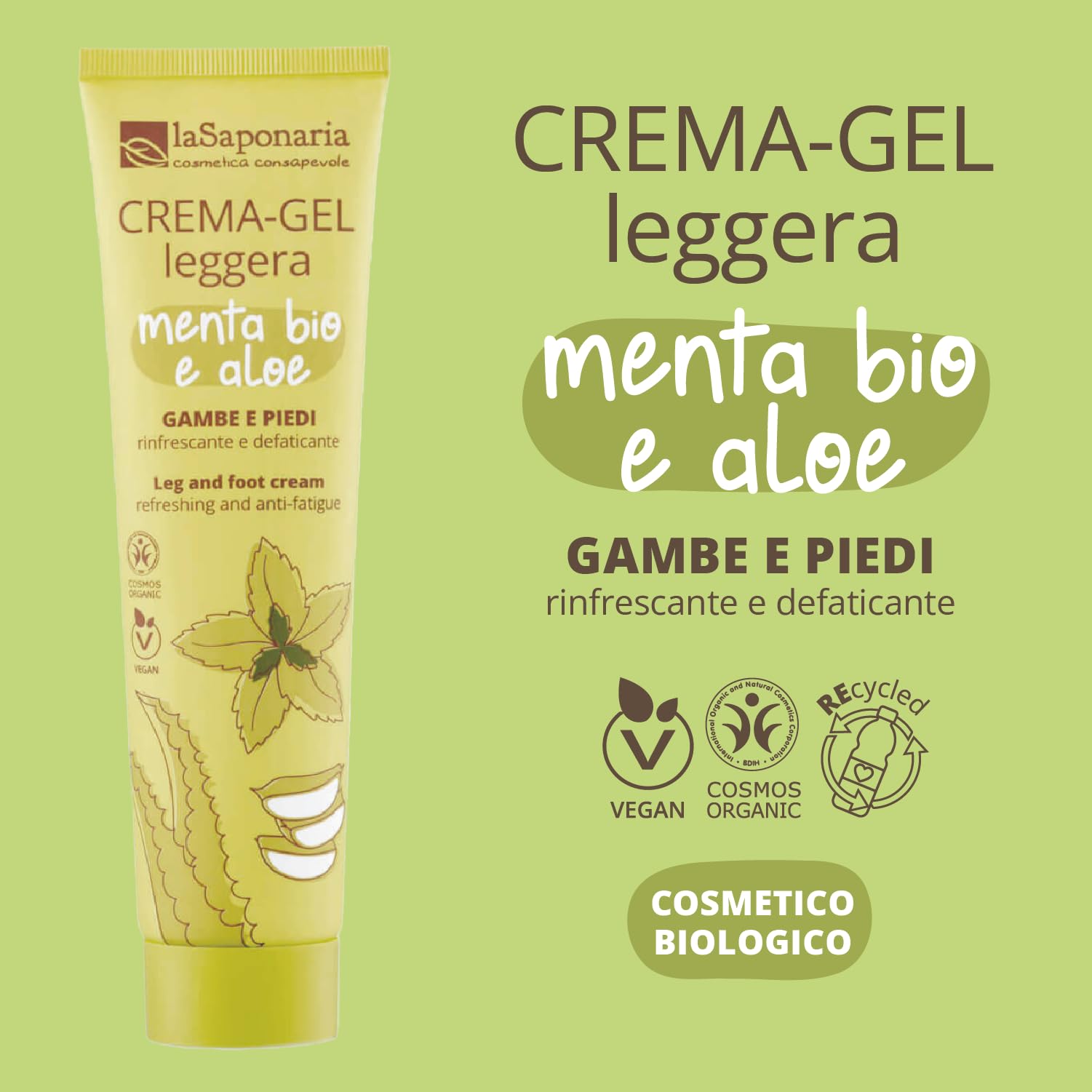 La Saponaria CremaGel Gambe Defaticante Rinfrescante 150 ml mentolo