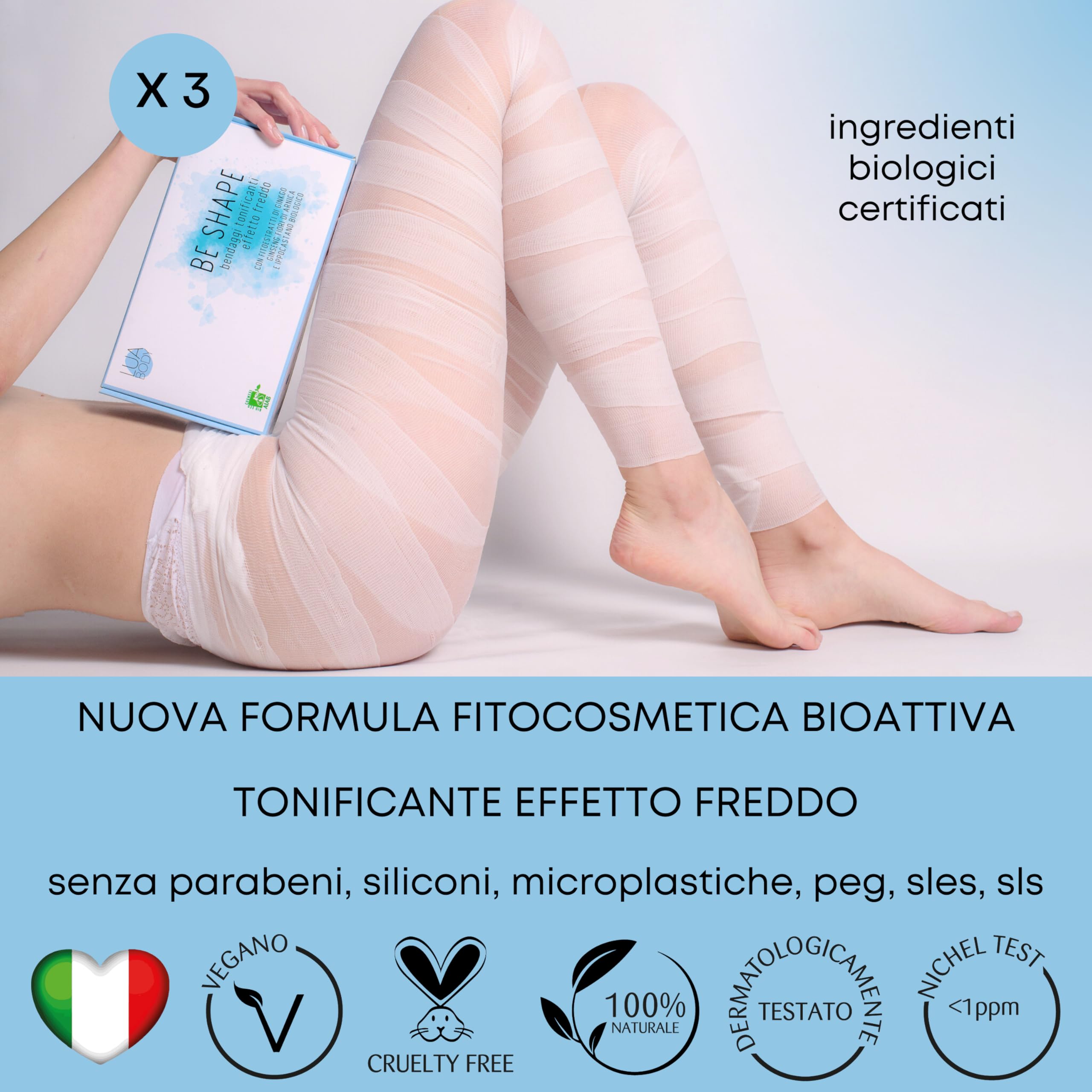 Lua Body Be Shape Bende Anticellulite 3 Pezzi Effetto Freddo