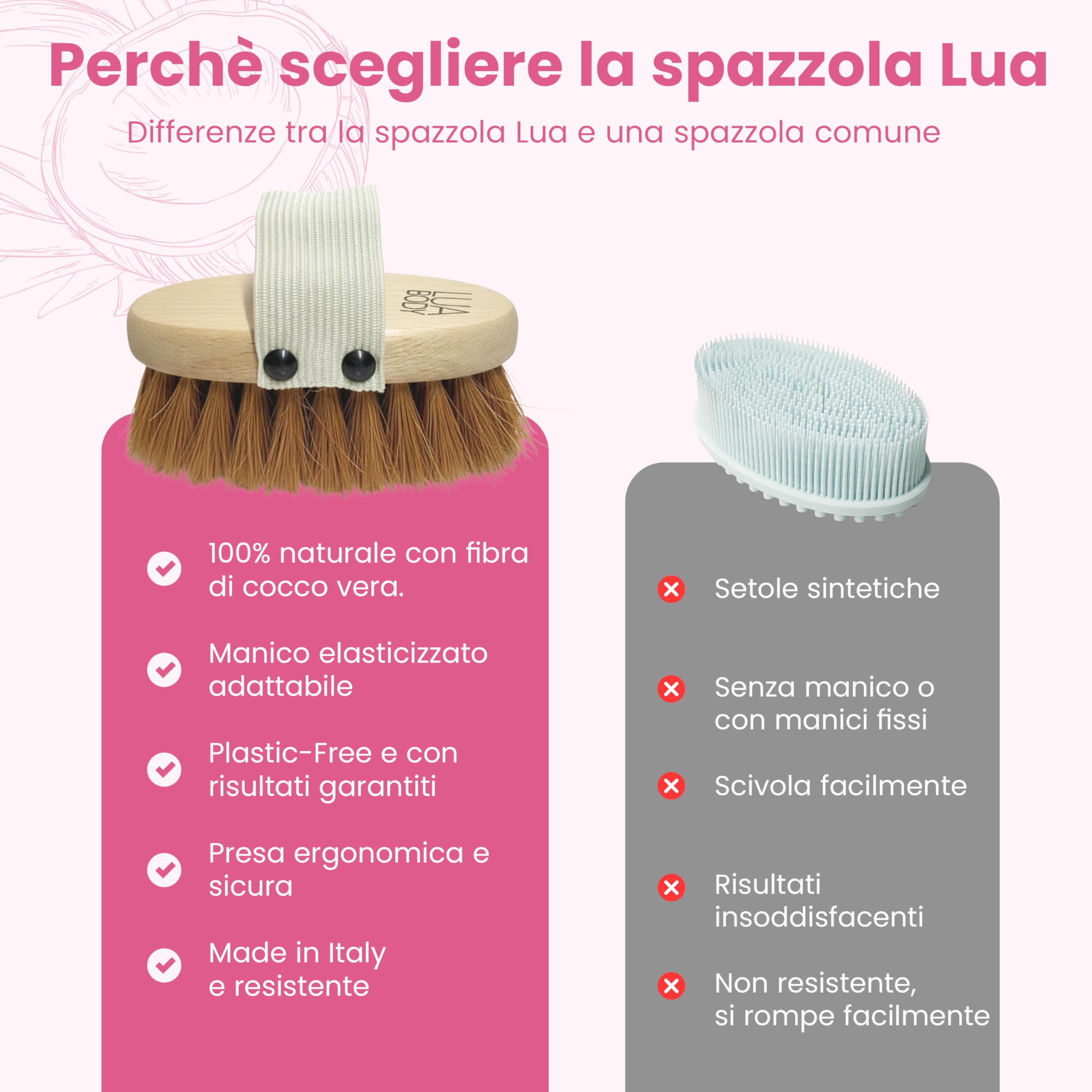 Lua Body Be Soft spazzola corpo a secco cocco drenante