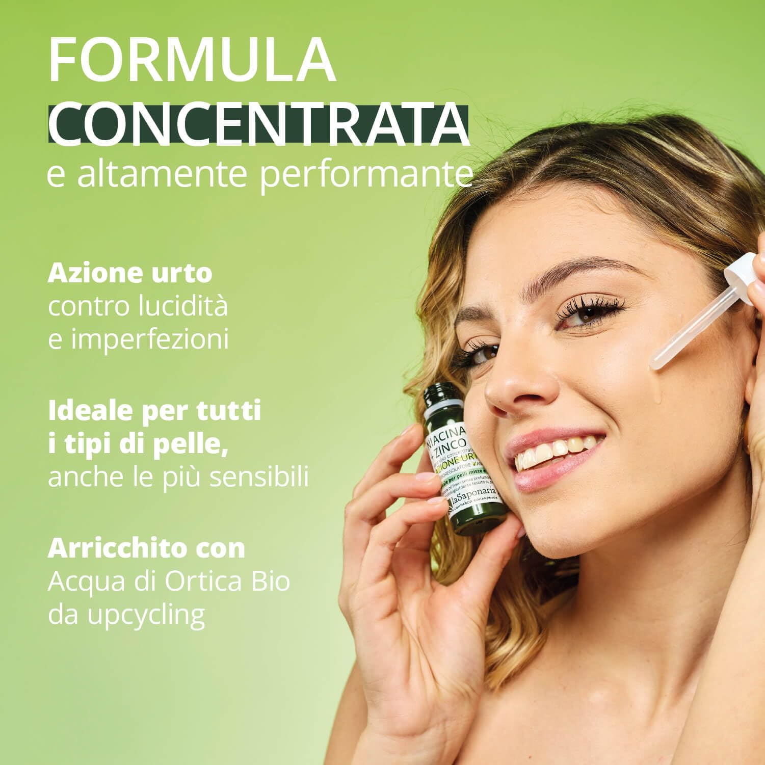 La Saponaria Niacinamide Zinco Siero Viso 30 ml Pelli Impure