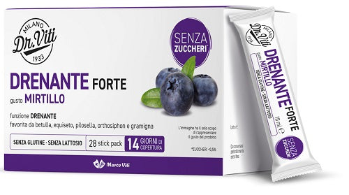 Naturari Dr Viti Drenante Forte integratore mirtillo 28 stick senza zuccheri