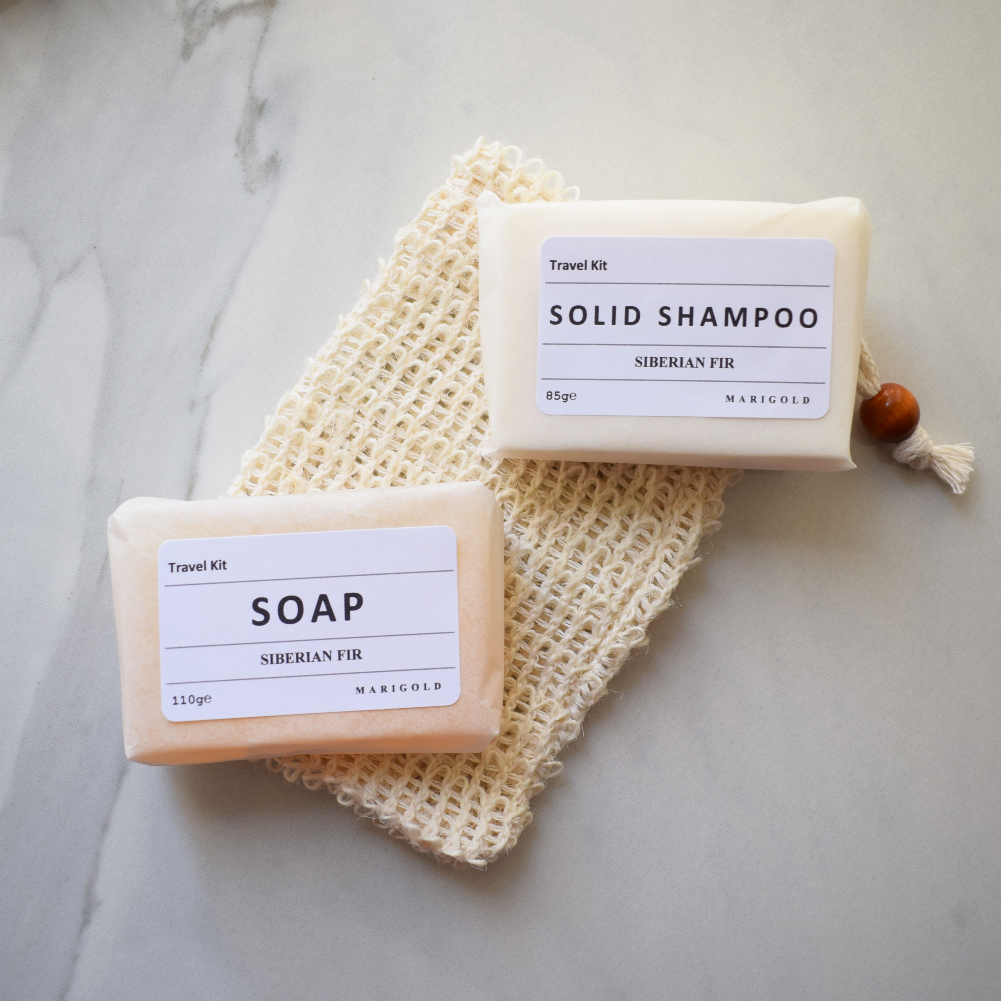 Marigold Charms Travel Set uomo shampoo solido sandalwood bergamot