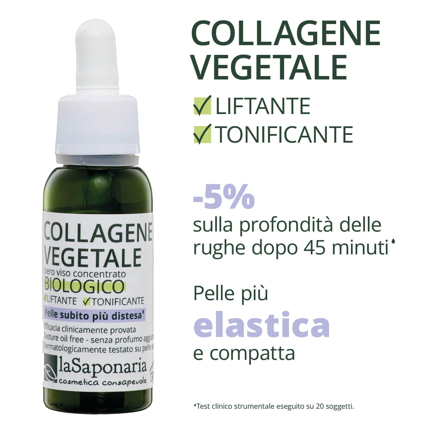 LaSaponaria Collagene Vegetale Siero Viso 30 ml oil free