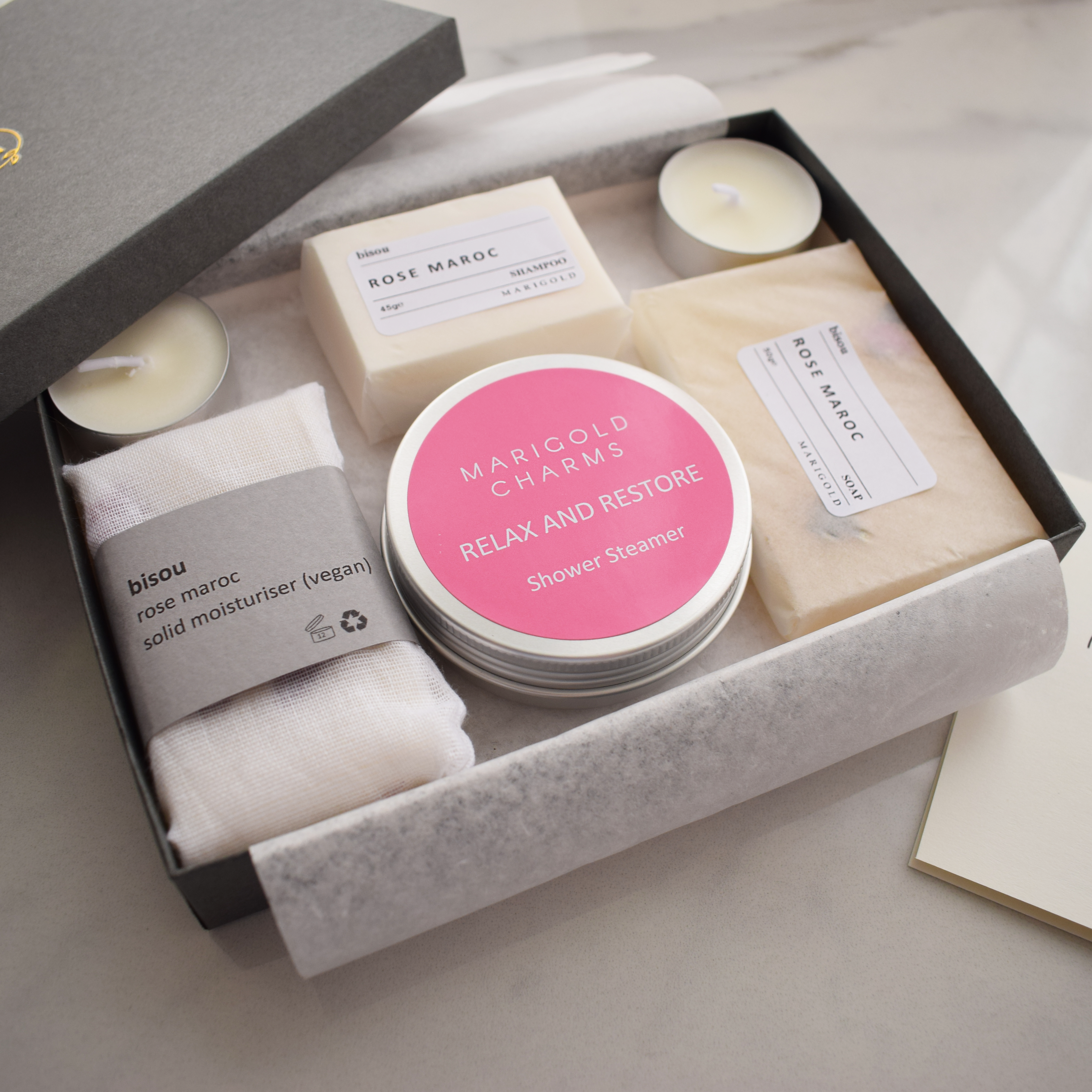 Marigold Charms Set Regalo Doccia Spa Shampoo Solido