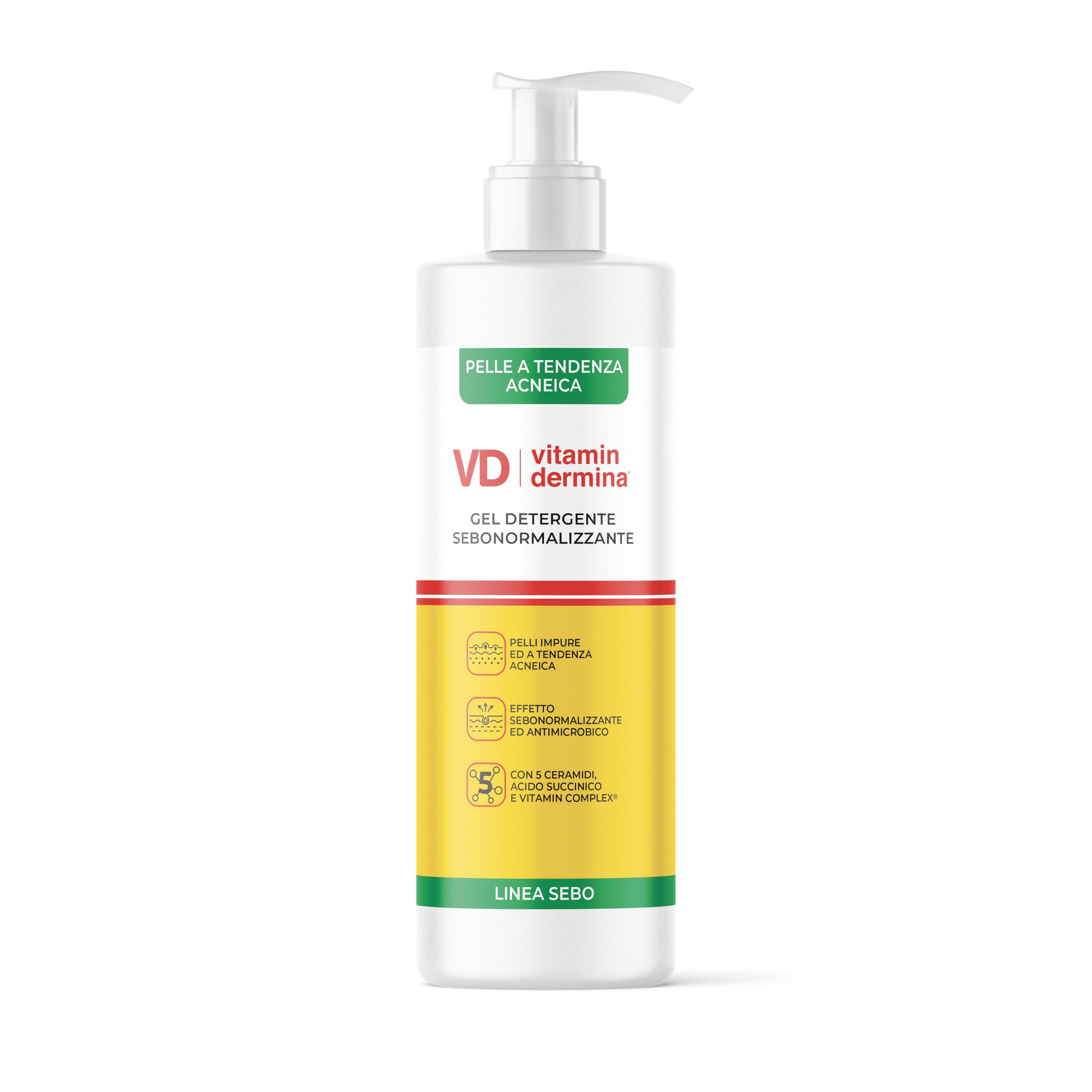 Vitamindermina Sebo Gel Detergente viso 240 ml pelli grasse