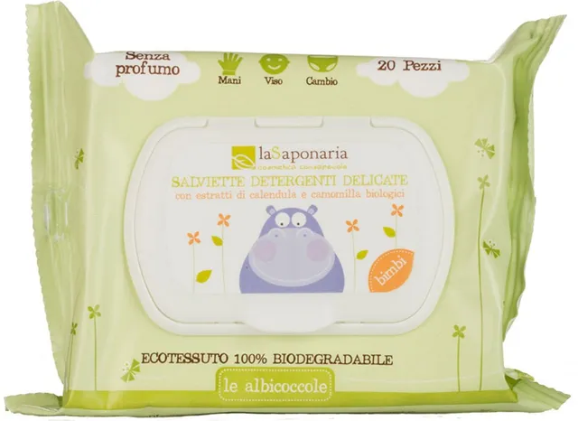LaSaponaria Salviette Umidificate Neonati Pelle Sensibile