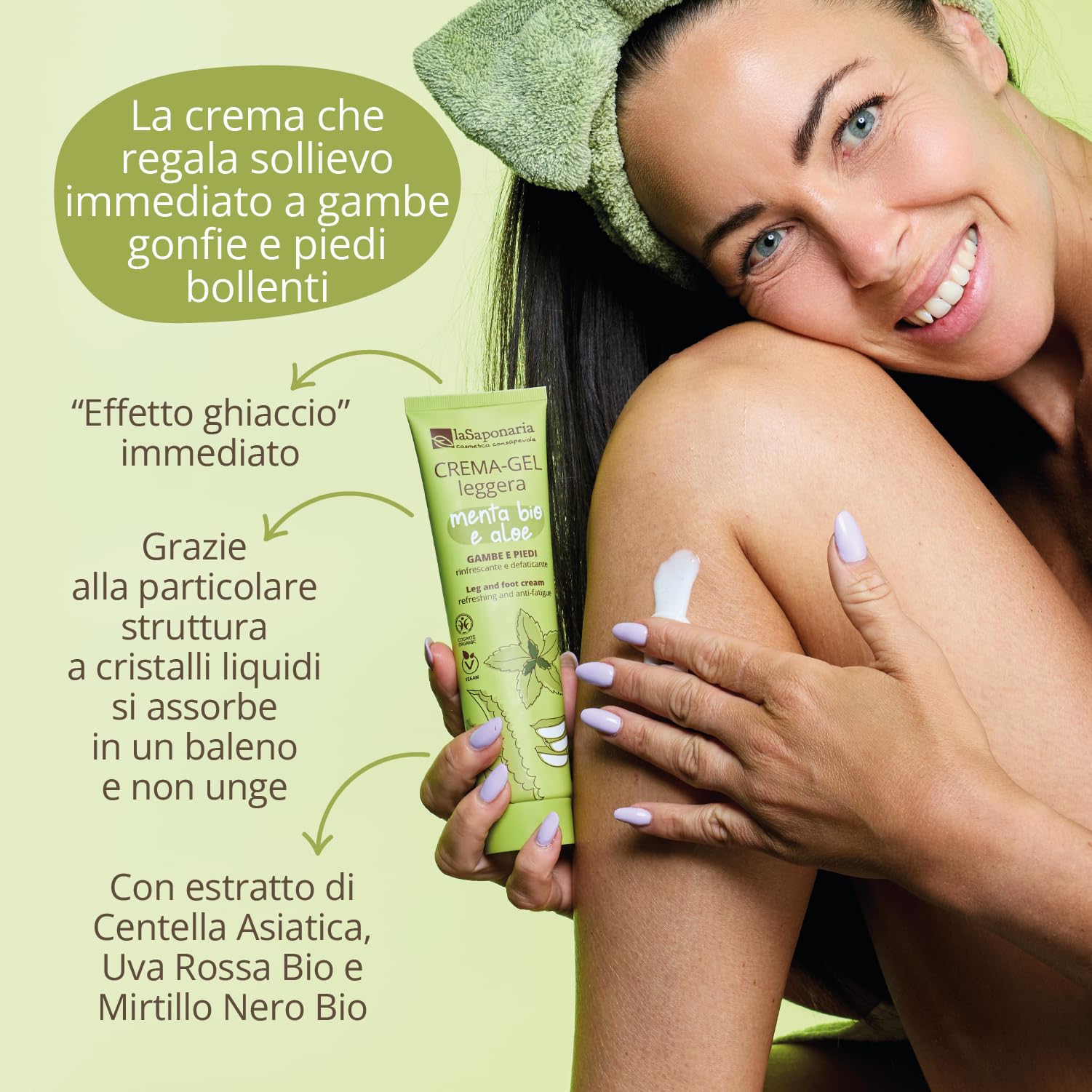 La Saponaria CremaGel Gambe Defaticante Rinfrescante 150 ml mentolo