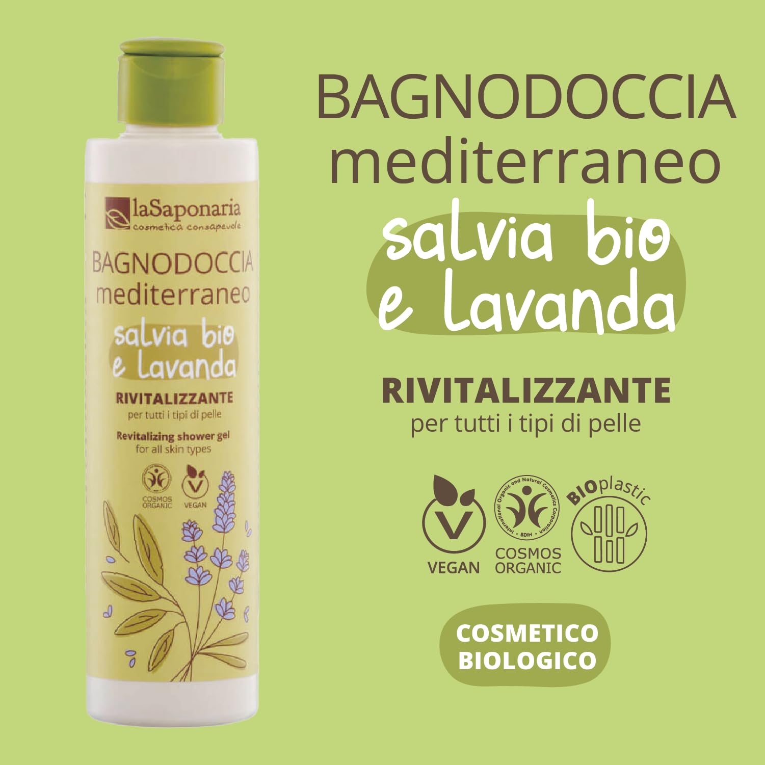 La Saponaria Mediterraneo gel doccia lavanda 200ml