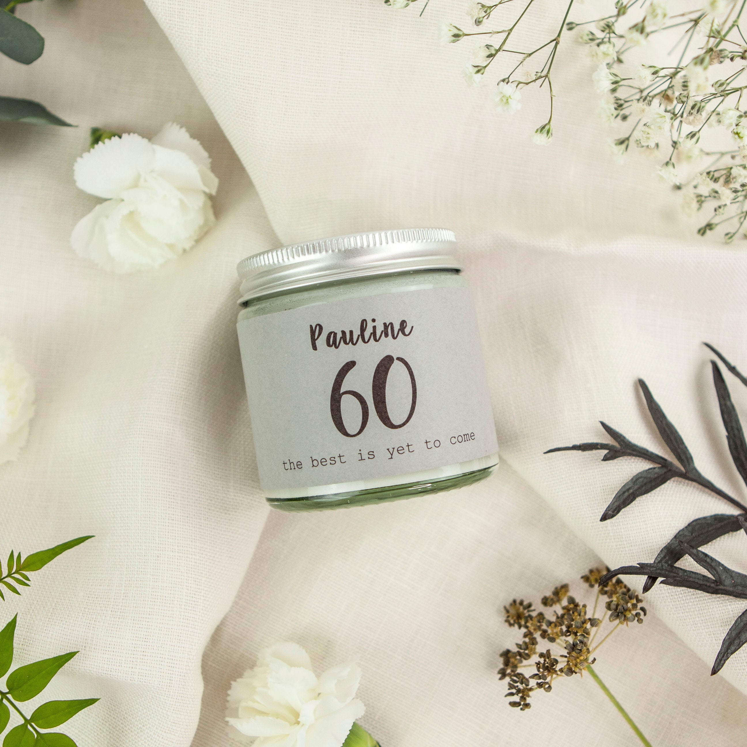 Marigold Charms 60th Birthday candela profumata 120ml personalizzata