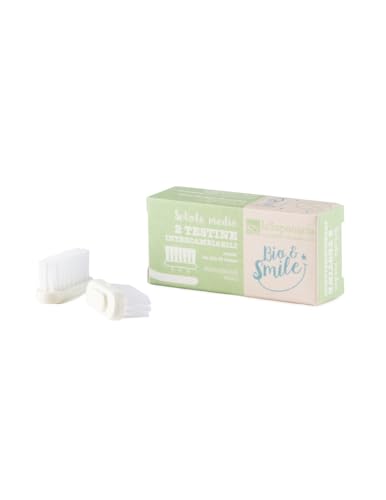 La Saponaria Bio&Smile testine spazzolino 2pz setole medie