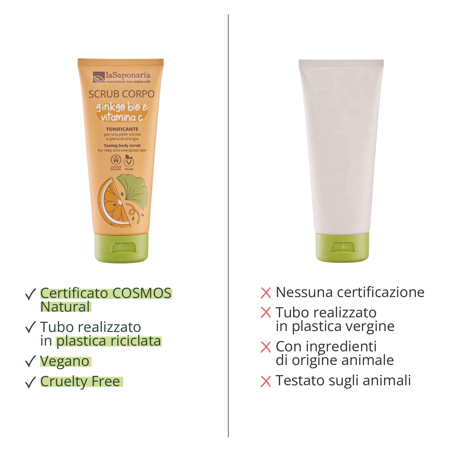 La Saponaria Scrub Corpo Tonificante ginkgo vitamina C 200 ml