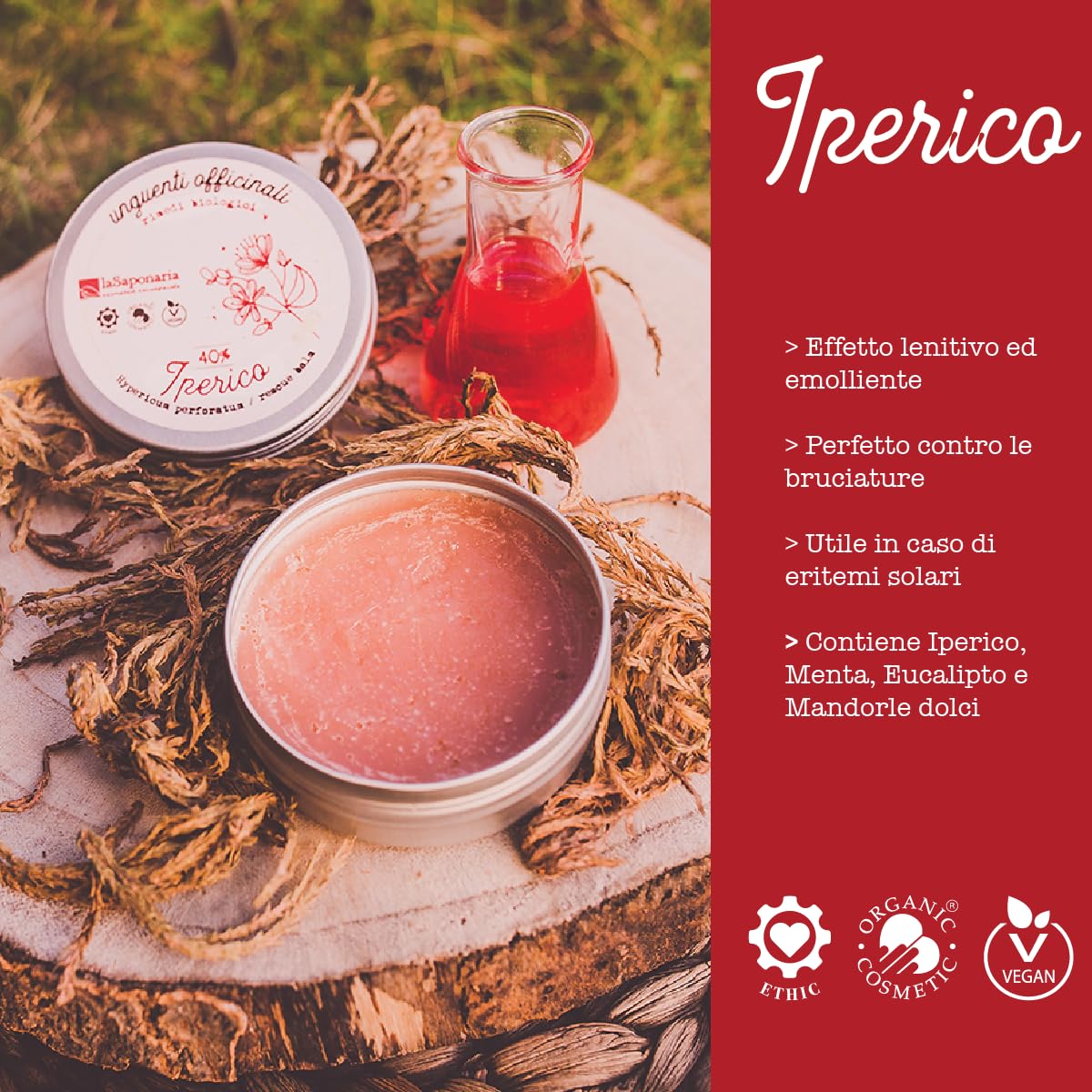 La Saponaria Iperico 40% unguento 50 ml lenitivo