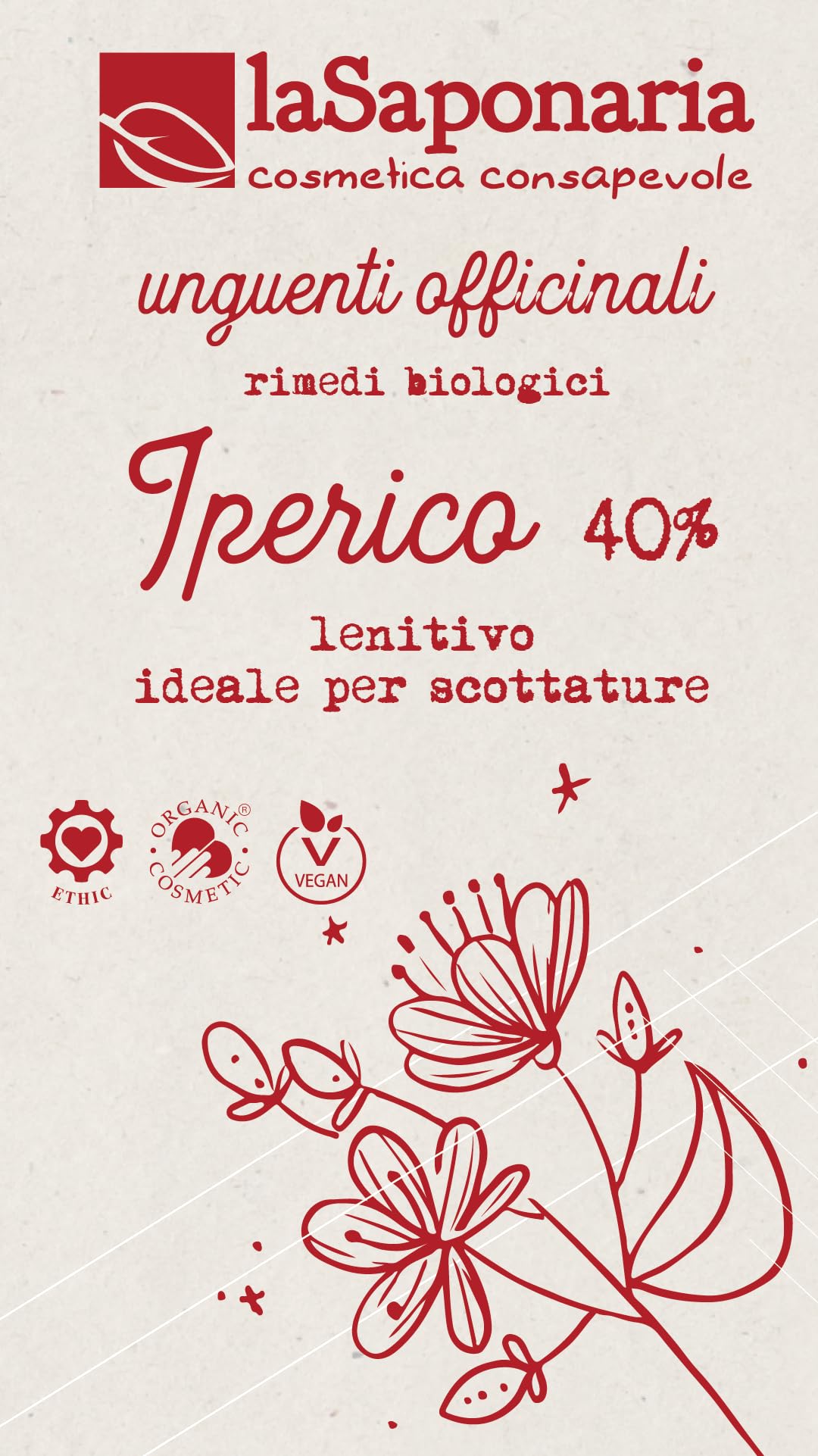 La Saponaria Iperico 40% unguento 50 ml lenitivo