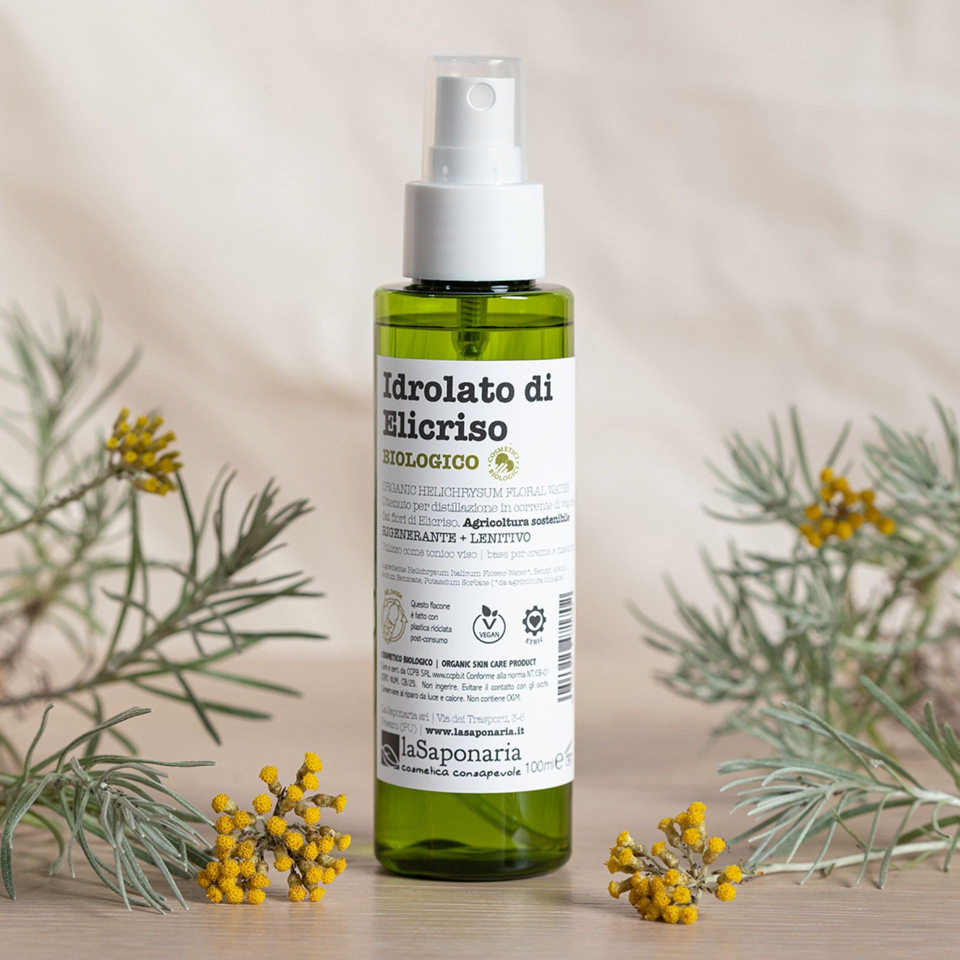 La Saponaria Idrolato Elicriso Bio Acqua Viso 100 ml couperose