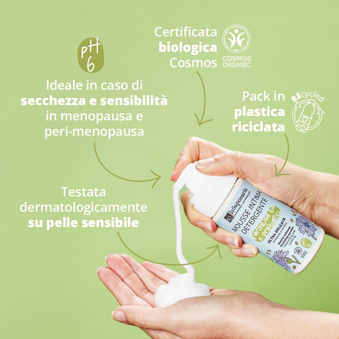 La Saponaria Mousse Intima fiordaliso pH 6 100 ml delicata
