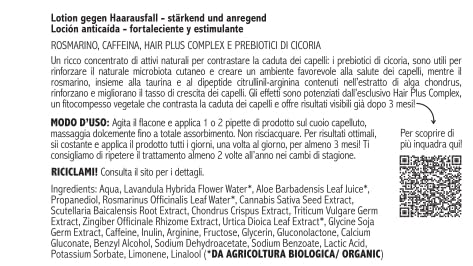 La Saponaria Olio Rosmarino Lozione Capelli Anticaduta 30 ml