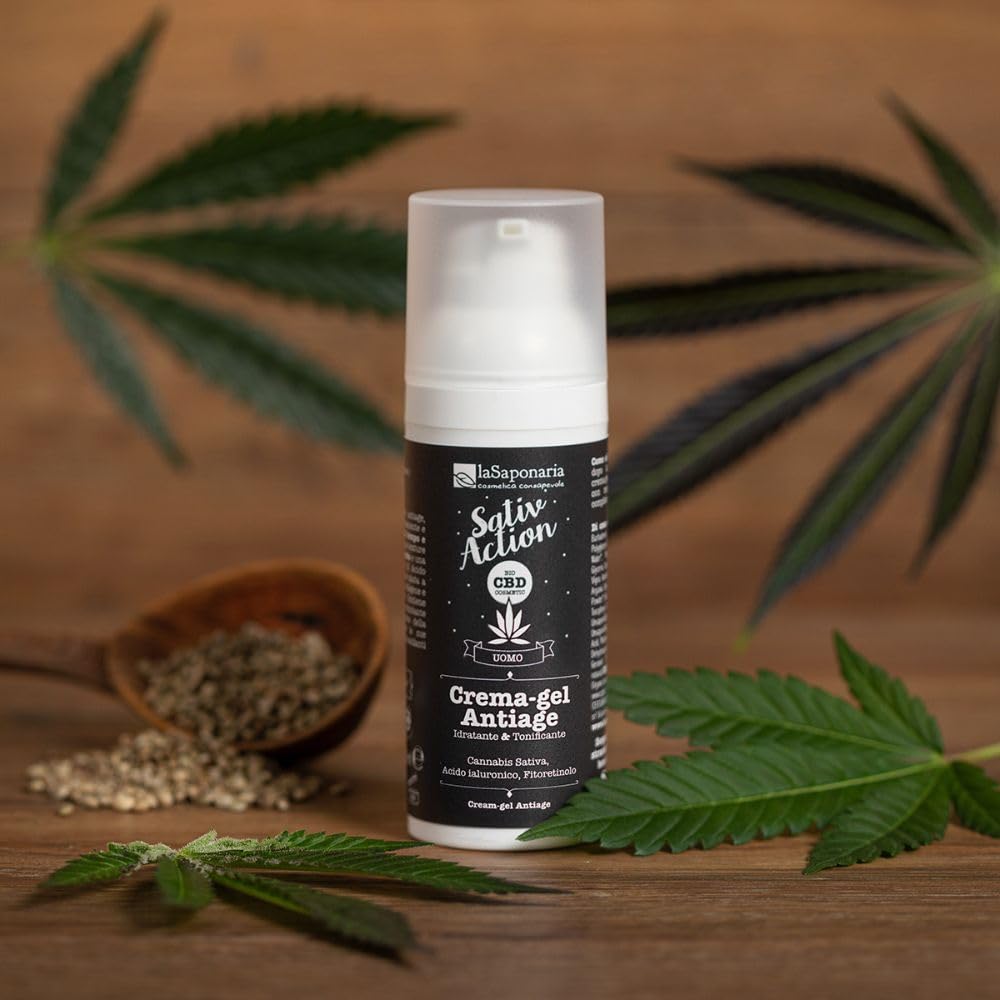 La Saponaria Crema Gel Viso Uomo Antiage 50 ml CBD Ialuronico