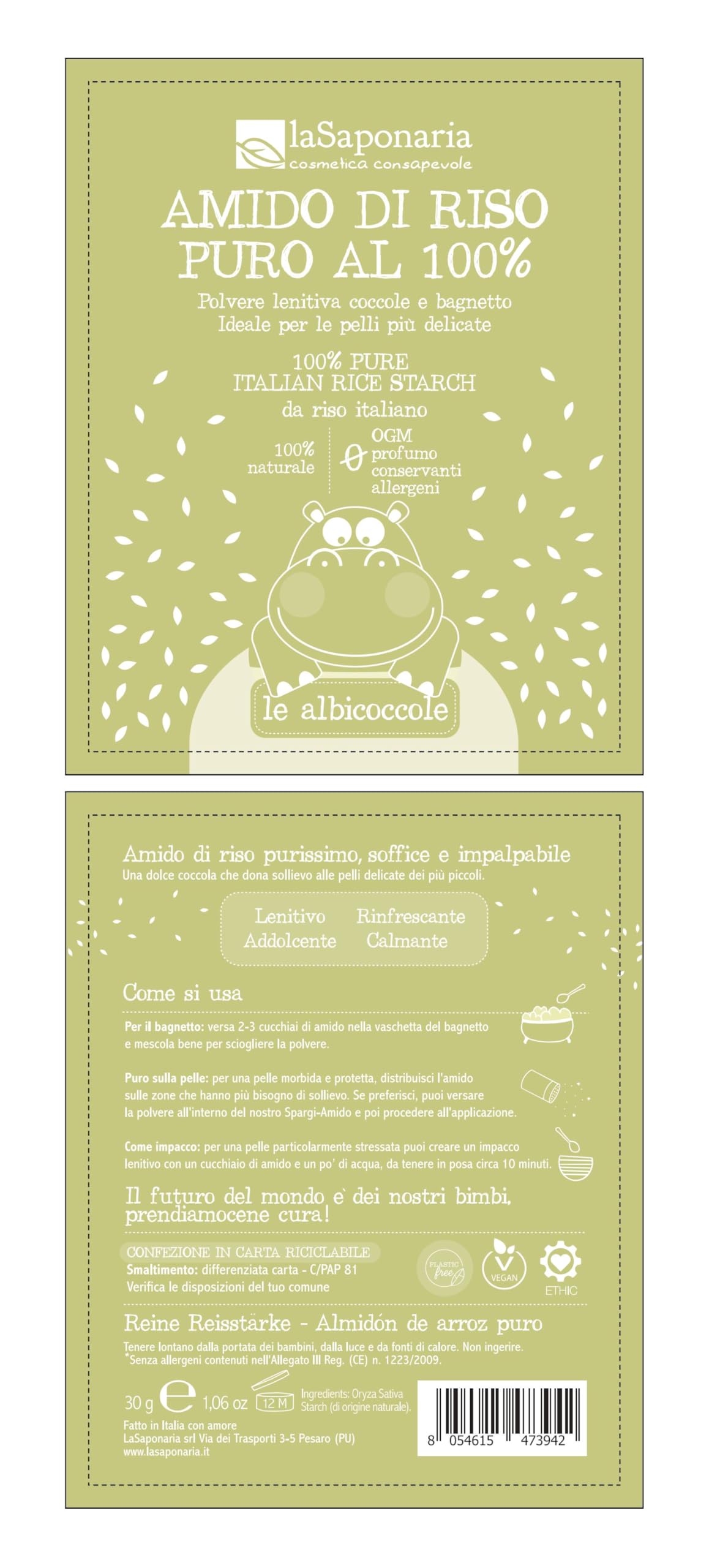La Saponaria amido di riso puro 30g pelli delicate