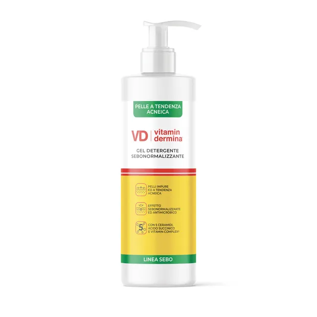 Vitamindermina Sebo Gel Detergente viso 240 ml pelli grasse