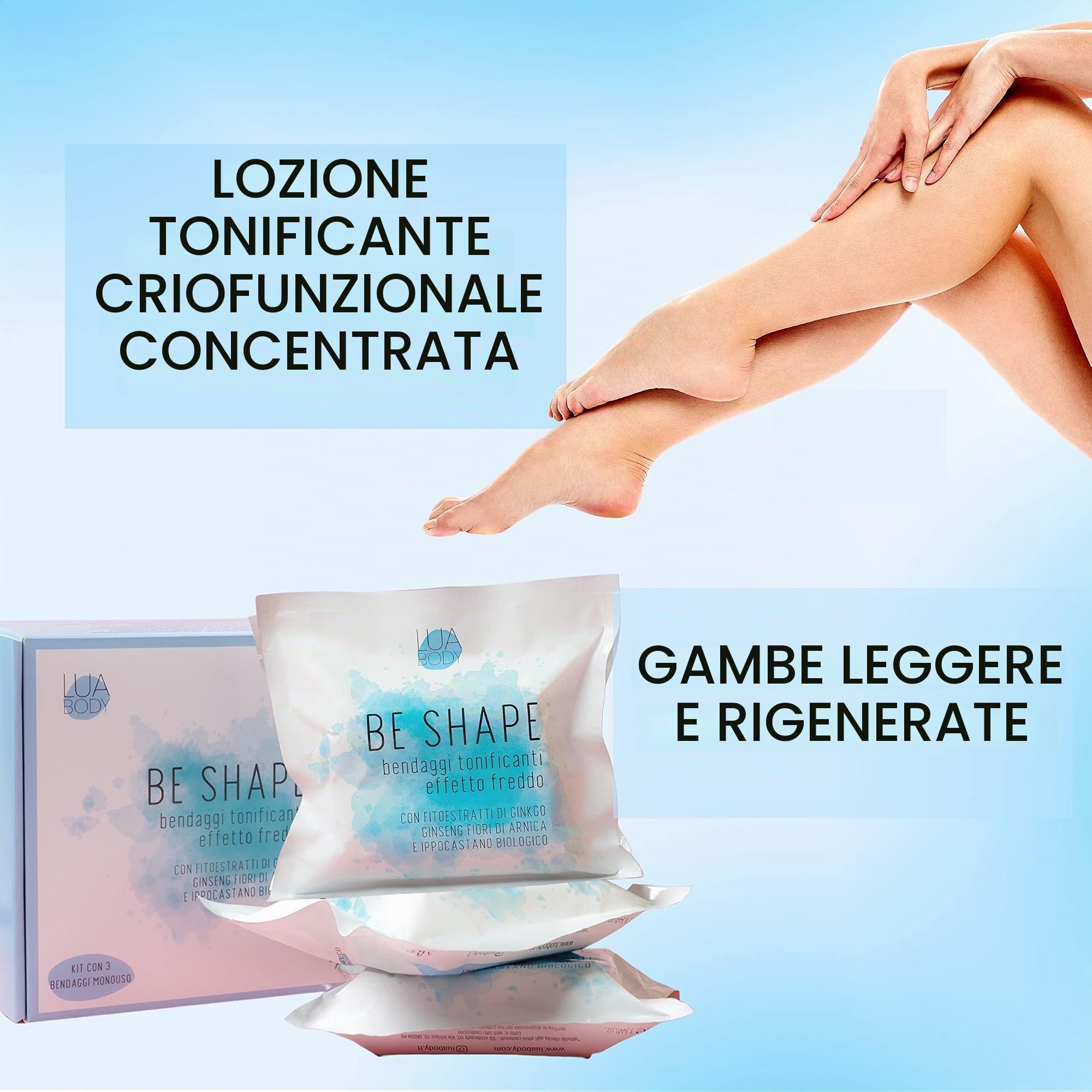 Lua Body Be Shape Bende Anticellulite 3 Pezzi Effetto Freddo