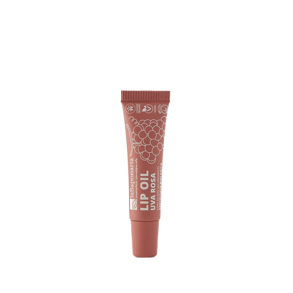 La Saponaria Lip Oil Bio Olio Labbra Uva Rosa 12 ml rimpolpante