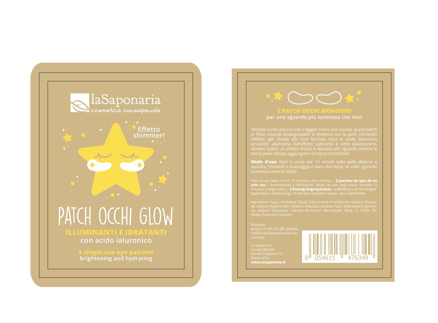 La Saponaria Lanterna Kit Regalo Patch Occhi e Lip Gloss