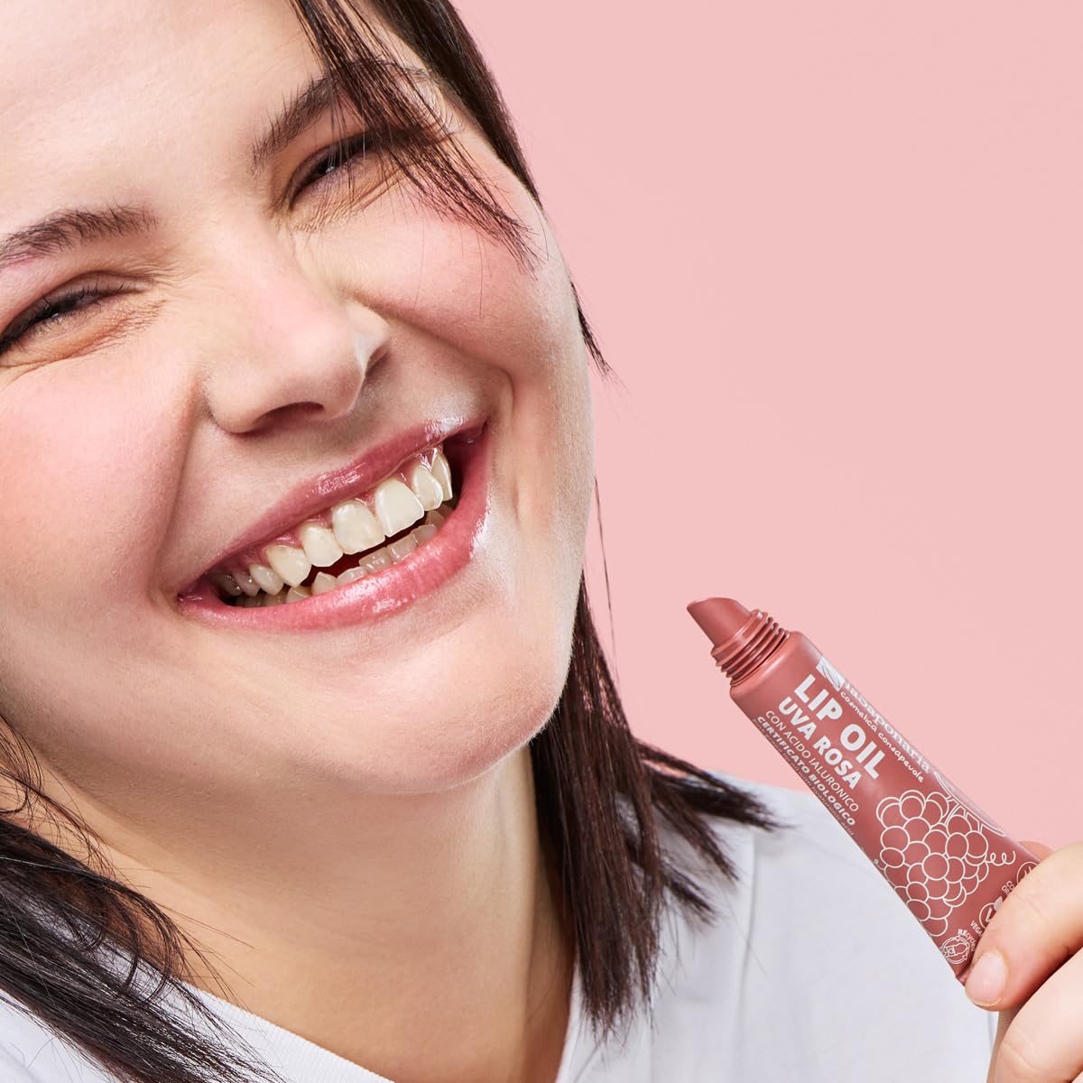 La Saponaria Lip Oil Bio Olio Labbra Uva Rosa 12 ml rimpolpante