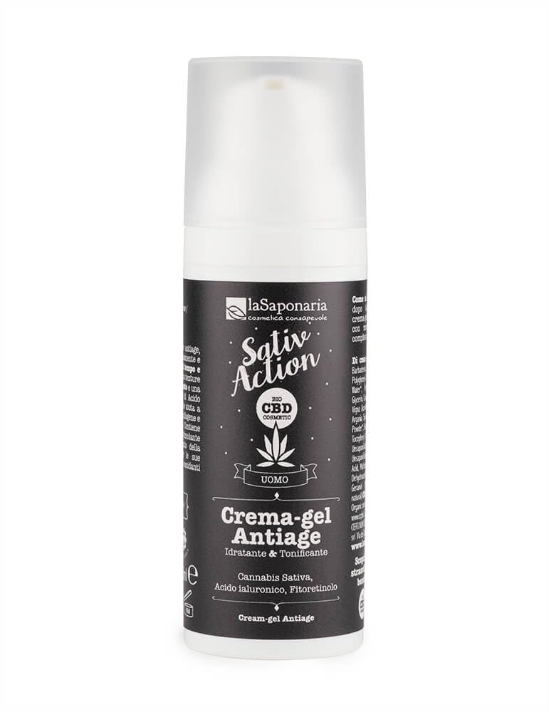 La Saponaria Crema Gel Viso Uomo Antiage 50 ml CBD Ialuronico