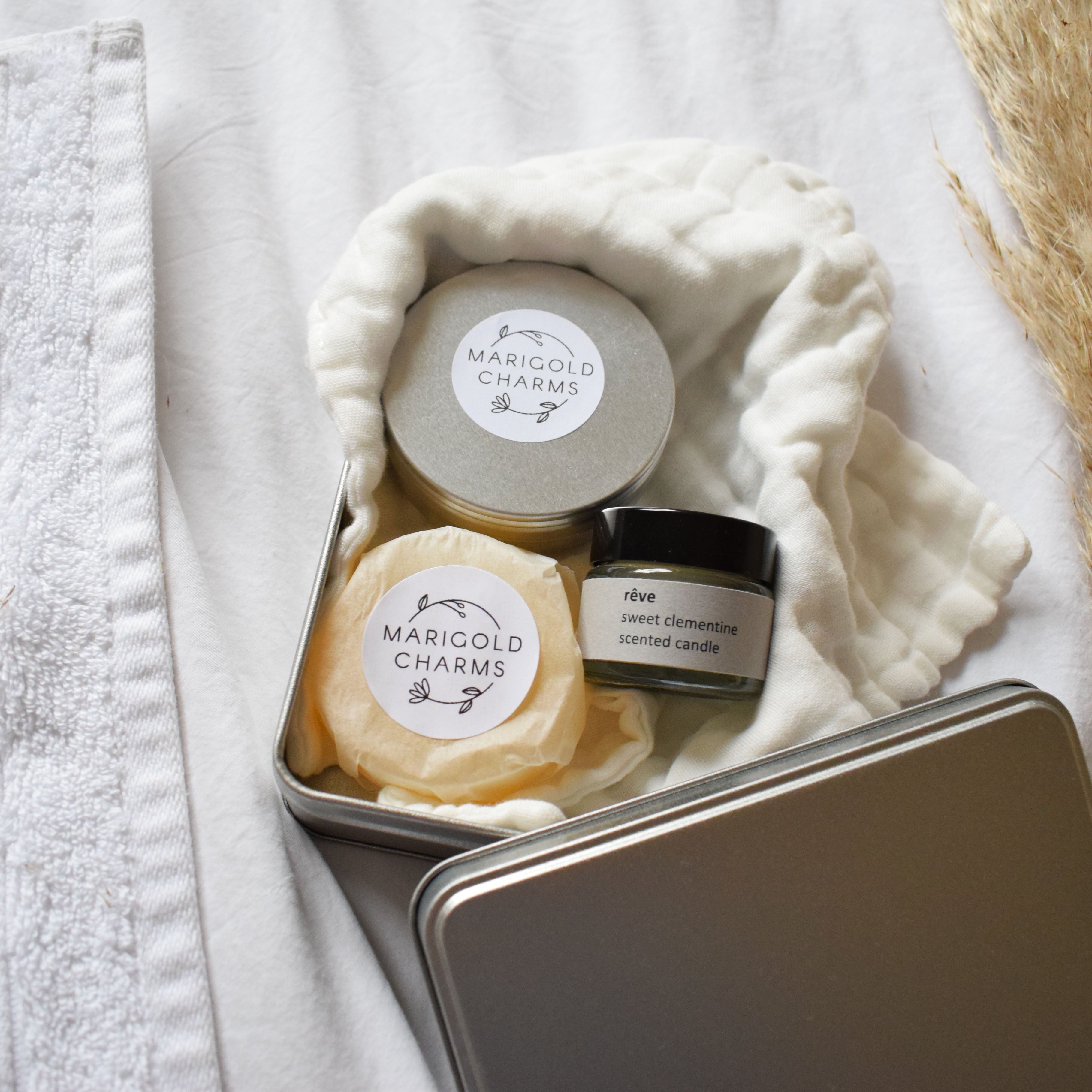 Marigold Charms Mini Eco Travel Kit set viaggio clementina