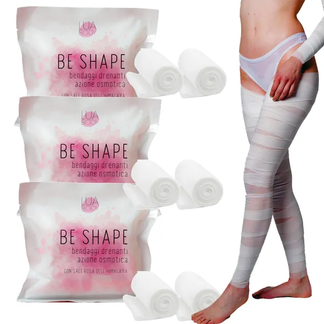 Lua Body Be Shape kit 3 bendaggi drenanti sale rosa gambe